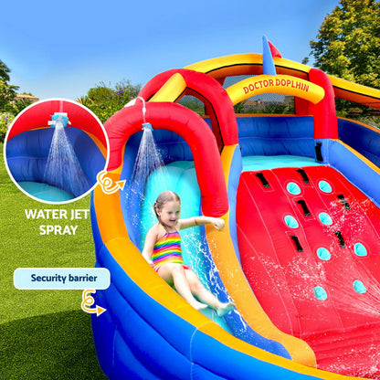 Kids Inflatable Pool Water Slide Cannon Splash Park Toss Game 408X386CM