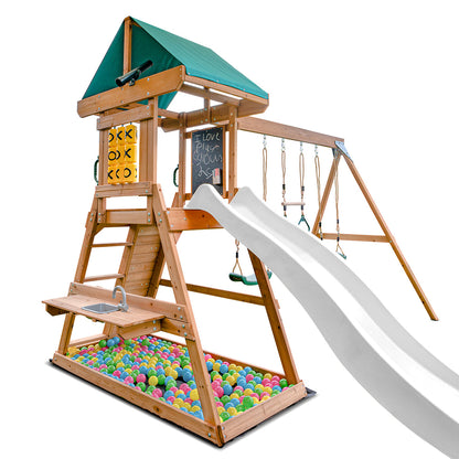 Lifespan Kids Birmingham Swing Set & Play Centre with 2.2m Slide (White)