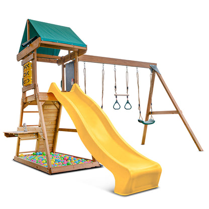 Lifespan Kids Birmingham Swing Set & Play Centre with 2.2m Slide (Yellow)