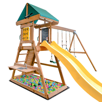 Lifespan Kids Birmingham Swing Set & Play Centre with 2.2m Slide (Yellow)