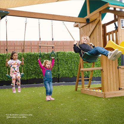 Lifespan Kids Montrose Swing Set & Play Centre with 2.2m Slide (Yellow)