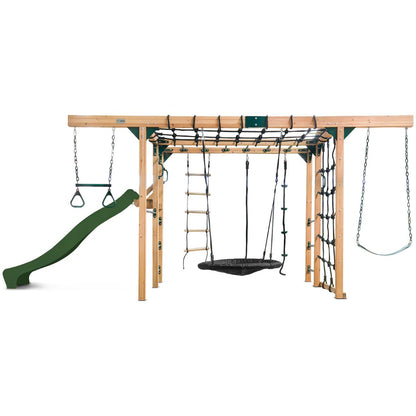 Lifespan Kids Orangutan Monkey Bars Jungle Gym Climbing Frame with 2.2m Slide (Green)