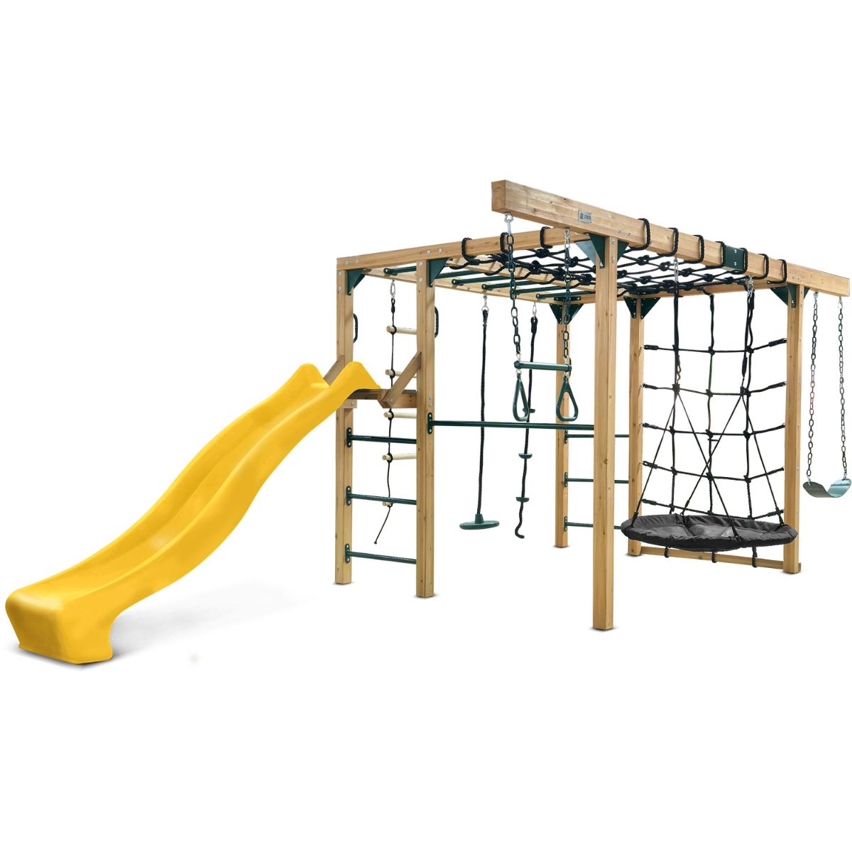 Lifespan Kids Orangutan Monkey Bars Jungle Gym Climbing Frame with 2.2m Slide (Yellow)